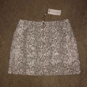 Leather Snakeskin Skirt